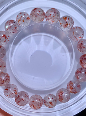 天然云母草莓长石手链