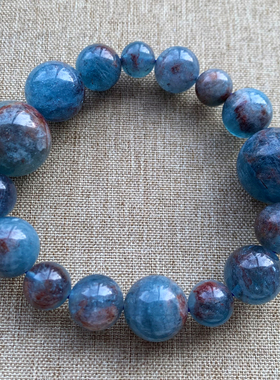 天然岛屿海蓝宝泡泡珠手链男女生