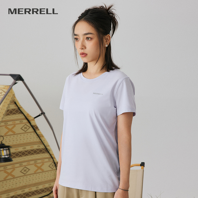 MERRELL迈乐户外运动短T简约休闲上衣抗菌速干短袖T恤女透气圆领 - 图1