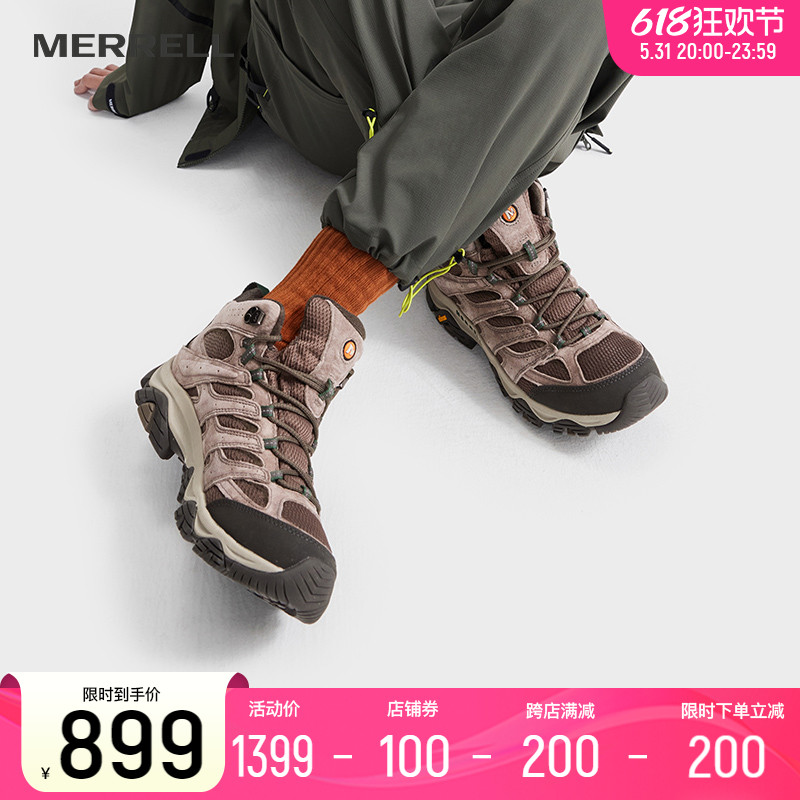 MERRELL迈乐户外运动徒步鞋情侣MOAB3 MID GTX防水透气登山鞋男女 - 图0