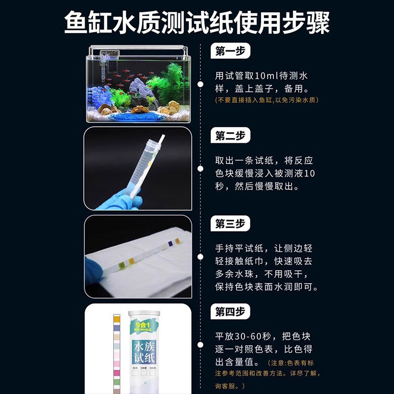 鱼缸水质检测纸试纸水族海水淡水试剂测试盒检测仪鱼塘测水盒PH,淘宝优惠券,粉丝福利购,淘宝优惠卷