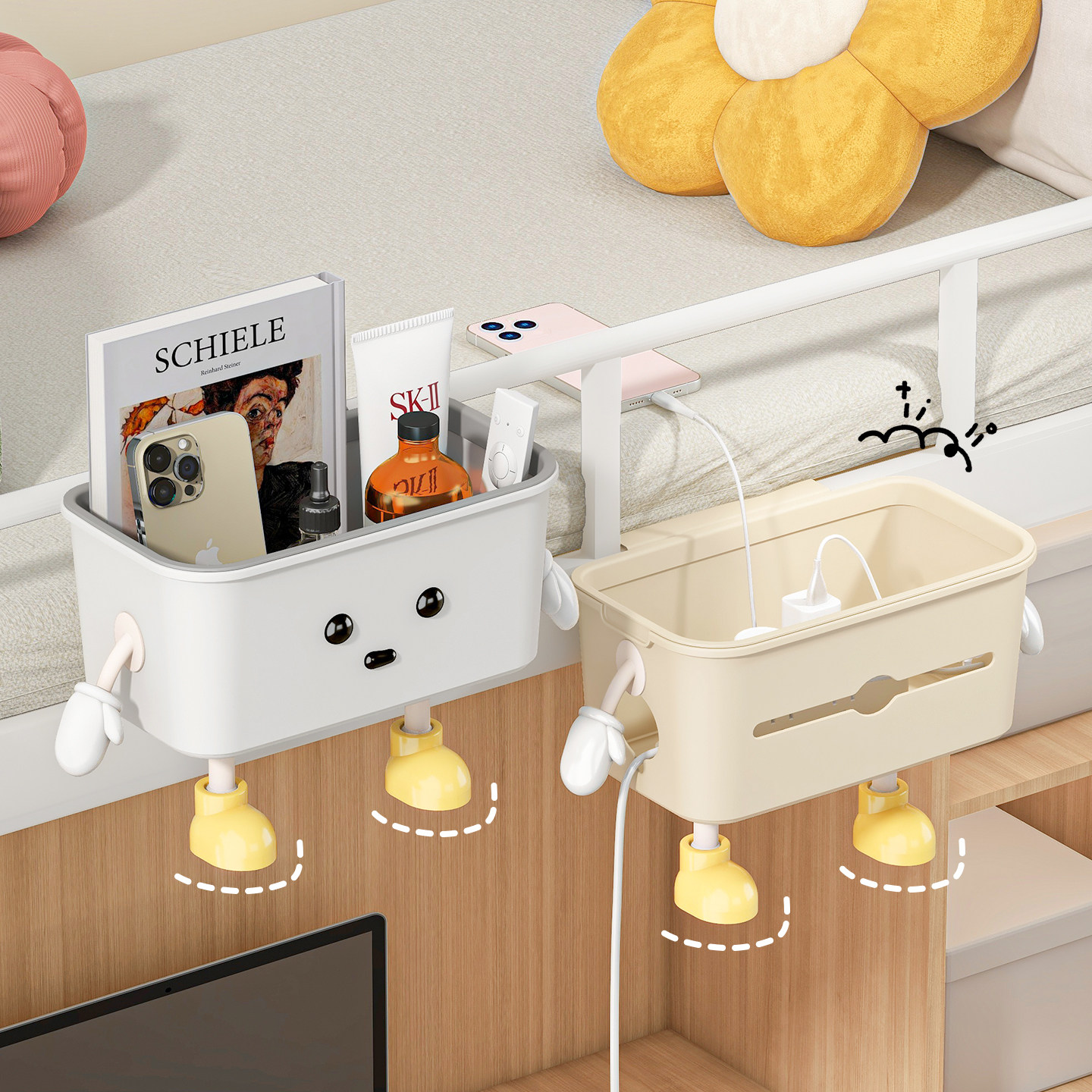 婴儿尿不湿床边挂篮围栏收纳盒子床头挂袋垃圾桶免打孔杂物收纳袋,淘宝优惠券,粉丝福利购,淘宝优惠卷