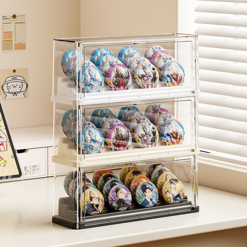 吧唧收纳盒阶梯式桌面徽章展示架透明亚克力谷子多层动漫周边摆件 - 图1