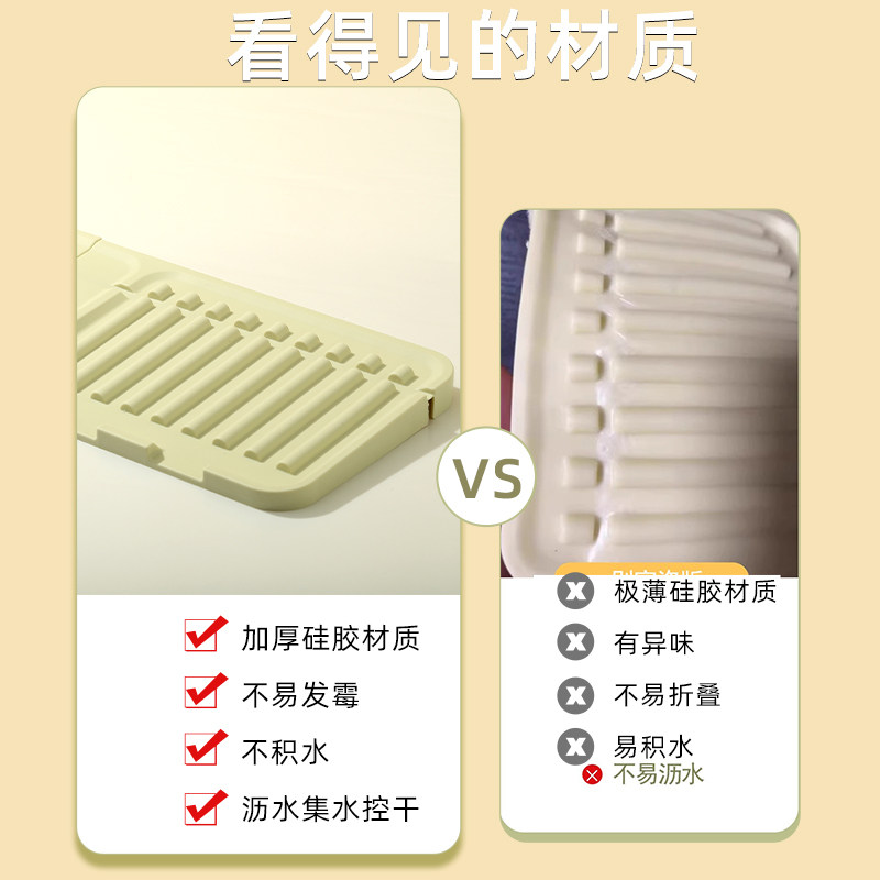厨房洗脸盆碗筷多功能漱口杯台面窄边硅胶防溅水龙头可裁剪沥水垫,淘宝优惠券,粉丝福利购,淘宝优惠卷