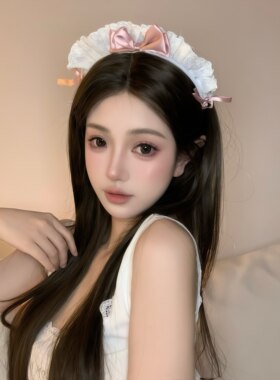 蕾丝蝴蝶结猫耳发箍女仆发饰cosplay可爱兽耳Lolita猫咪头箍头饰