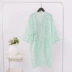 Mùa hè mỏng gạc cotton áo ngủ cặp đôi phong cách Nhật Bản kimono áo choàng tắm cotton đồ ngủ cardigan dài váy ngủ hấp quần áo - Night Robe