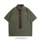 Vintage design niche Hong Kong style chic tie shirt
