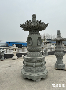 大型青石雕刻石雕香炉鼎寺庙寺院景区石香炉仿古石雕石塔佛塔雕刻