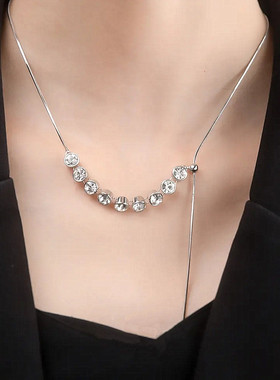 合金/镀银/镀金女可抽拉项链