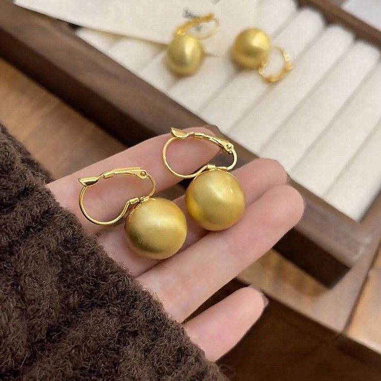 金属磨砂拉丝球球耳环女耳扣个性时尚小众设计感轻奢银针耳坠耳饰,淘宝优惠券,粉丝福利购,淘宝优惠卷