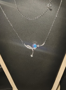 925银项链女时尚百搭小众样式雪花吊坠高级感轻奢锁骨链七夕礼物