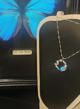 925银项链女时尚百搭蝴蝶结吊坠高级感轻奢锁骨链圣诞礼物