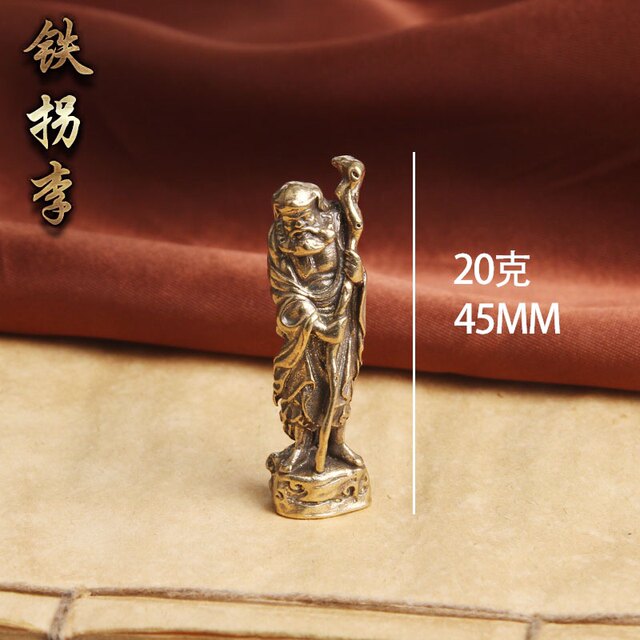 Old pure brass Eight Immortals Crossing the Sea Statue Home Desktop Ornaments Antiques Miscellaneous Toy Collection Old Bronze Decoration