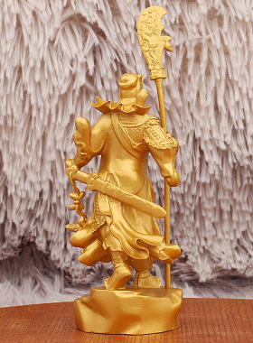 纯铜骑马关公摆件小号带刀关公办公室桌面装饰品关帝武财神铜茶宠