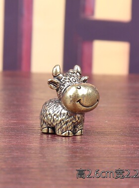 纯黄铜十二生肖桌面摆件小动物铜雕像迷你文玩铜器趣味茶宠