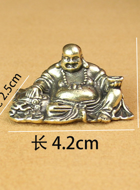 铜器古法精铸铜佛像弥勒佛布袋佛像小号桌面铜摆件