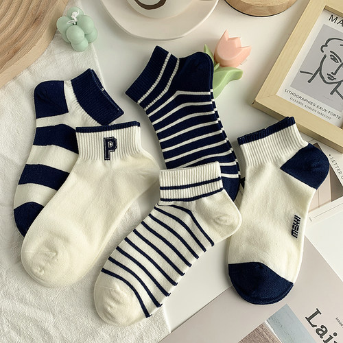 袜子女短袜浅口纯棉春夏季薄款ins潮百搭日系低帮短筒袜 - 图0