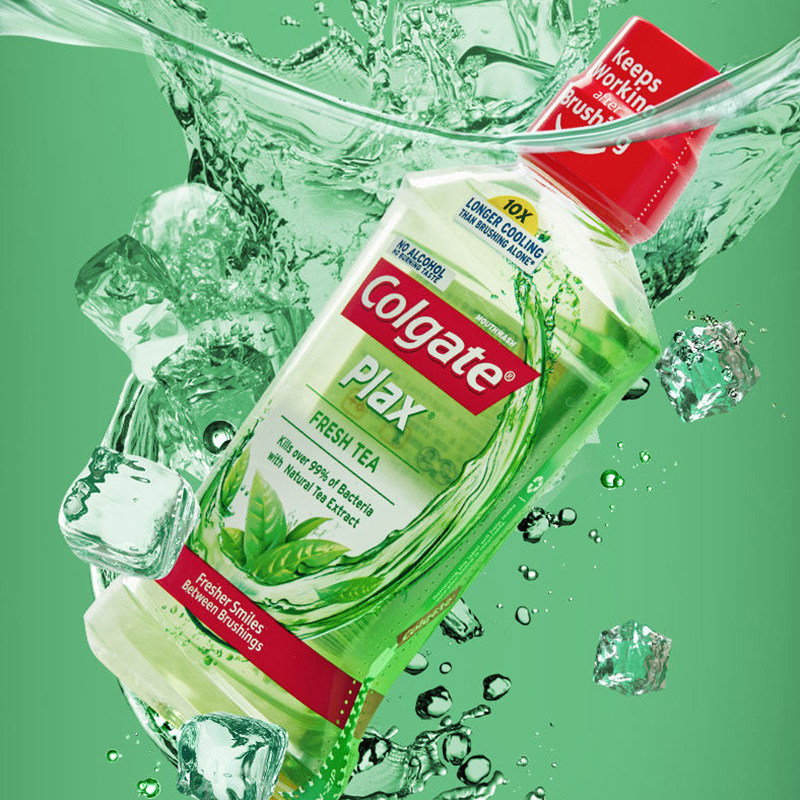 高露洁贝齿绿茶500ml*2瓶不漱口水 进凯居家日用漱口水