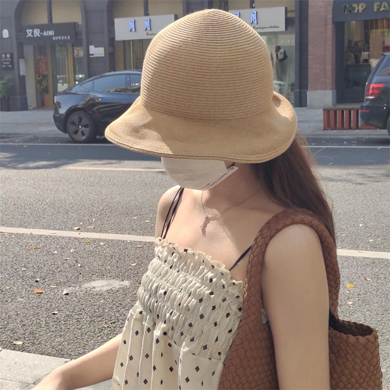 艾达精品一号草帽夏季出游遮阳防紫外线气质百搭沙滩帽子女太阳帽