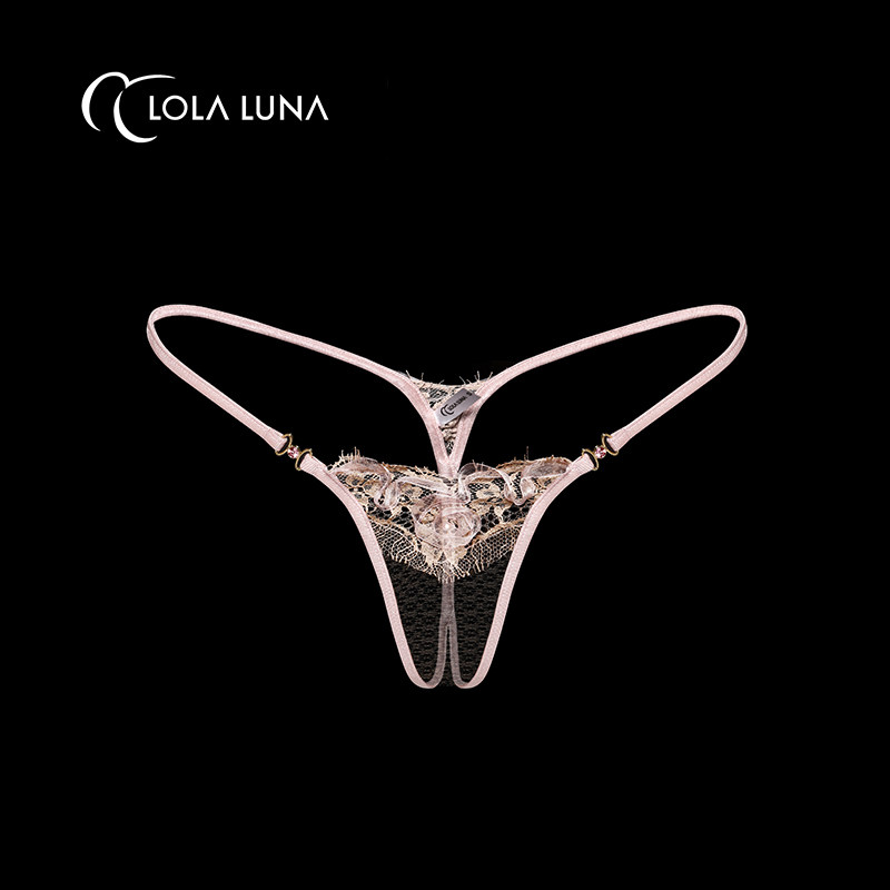 LolaLuna【昭花初绽】蕾丝情调浪漫透明法式无痕内裤纯欲性感粉色,淘宝优惠券,粉丝福利购,淘宝优惠卷
