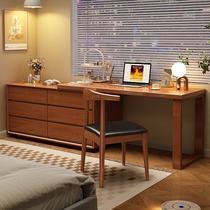 Retractable Corner Desk Adult Home Bedroom Dresser Solid Wood Computer Desk Bookcase Integrated Corner Bench