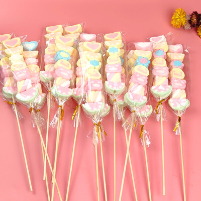 六一节50支串串烧棉花糖软棒棒糖果花束diy儿童卡通零食礼物批 虎窝淘
