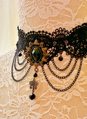 原创choker蕾丝项链哥特暗黑系