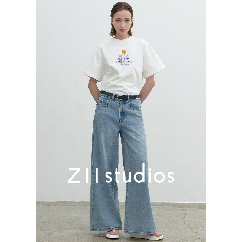 Z11studios2024新款女短袖T恤重磅全棉圆领男女同款时尚印花情侣T