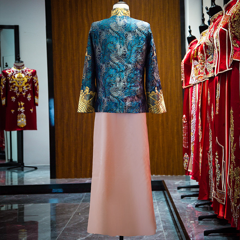 男士秀禾服马褂式中式新郎服21新款结婚礼服男装秀禾婚服男款夏