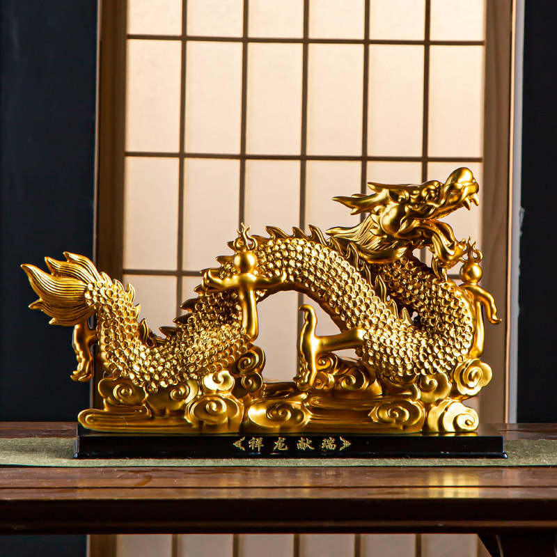 町の家，金を集める，白磁祥龍献瑞の置物.5