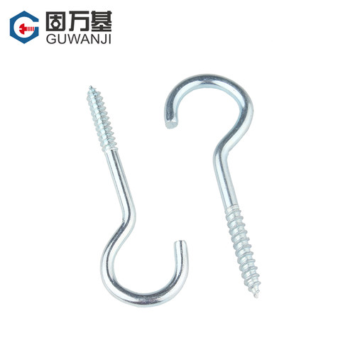 碳钢问号钩 开口羊眼圈螺丝 羊眼挂钩 吊环灯钩 风钩自攻螺丝钉 - 图1