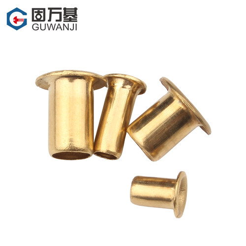 铜鸡眼铆钉空心铜铆钉气眼扣圈过孔铜件通芯卯钉M1.5/M2M3M4M5M6 - 图1