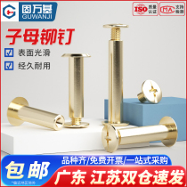 Copper-plated primary-secondary rivet ledger pinned to lock screw nut liuding album nail recipes primary-secondary nail M5