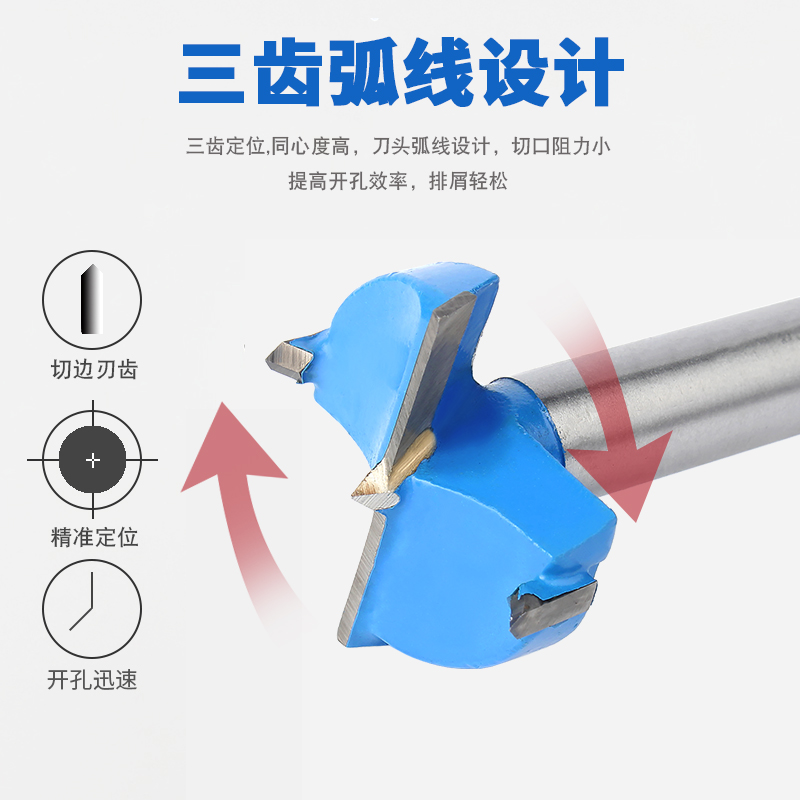 木工开孔器钻头多功能木头开锁圆形铰链木板木门打孔神器15-60mm - 图0