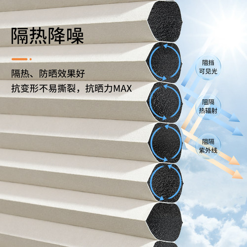 贵品电动智能上下合式蜂巢帘窗帘书房客厅酒店遮光风琴帘蜂窝帘 - 图1