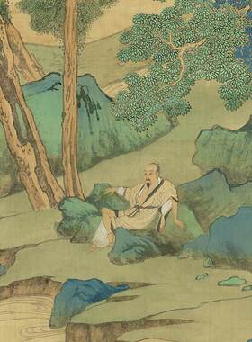 国画青绿条幅微喷复制品风景高清