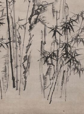 郑板桥竹子卷轴画书房客厅办公室