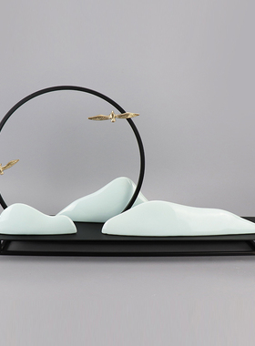 室内新中式风客厅茶几软装饰品