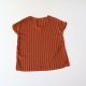 Summer Women's Raglan Sleeve Striped Shirt V-neck Pullover Loose Fashionable Versatile Top C3S