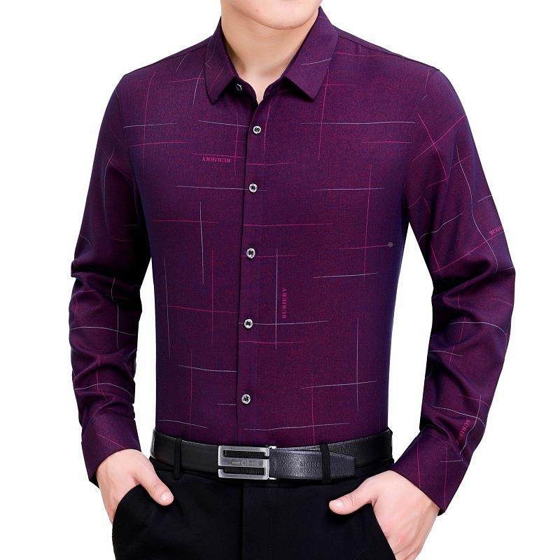 品牌长袖衬衫男桑蚕丝秋装新款务休闲商中老9946-R年衬时尚衣免烫,淘宝优惠券,粉丝福利购,淘宝优惠卷