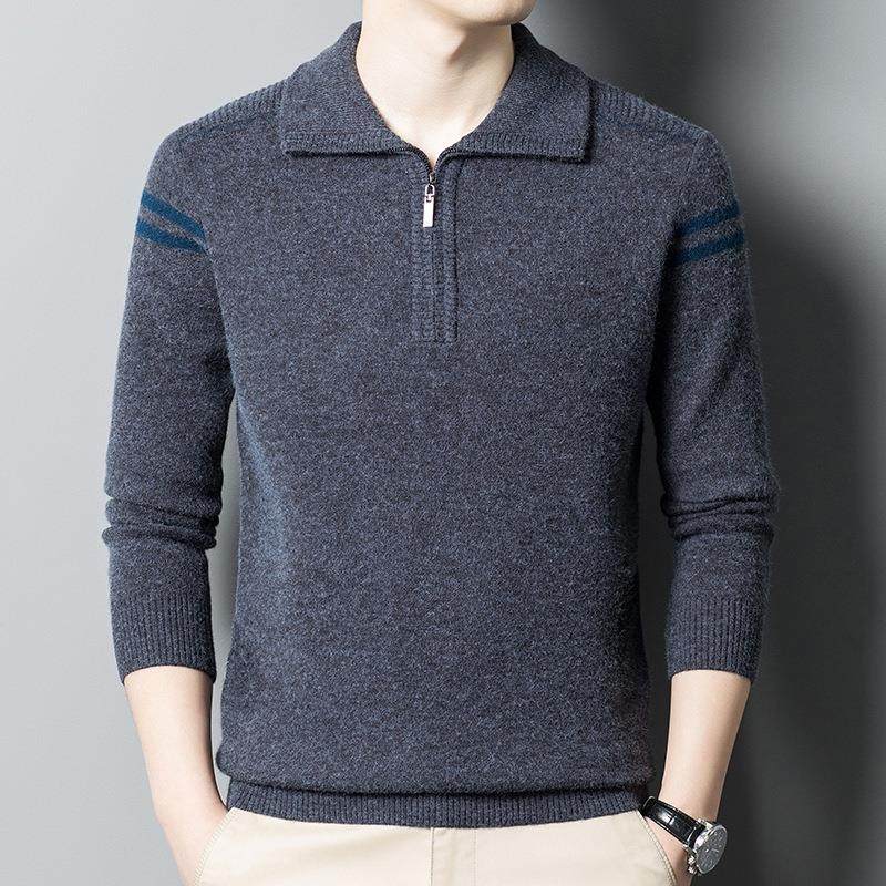 衫厚品牌羊1668-MU毛衫男秋冬季加羊绒爸翻领针织中年打底保暖爸,淘宝优惠券,粉丝福利购,淘宝优惠卷