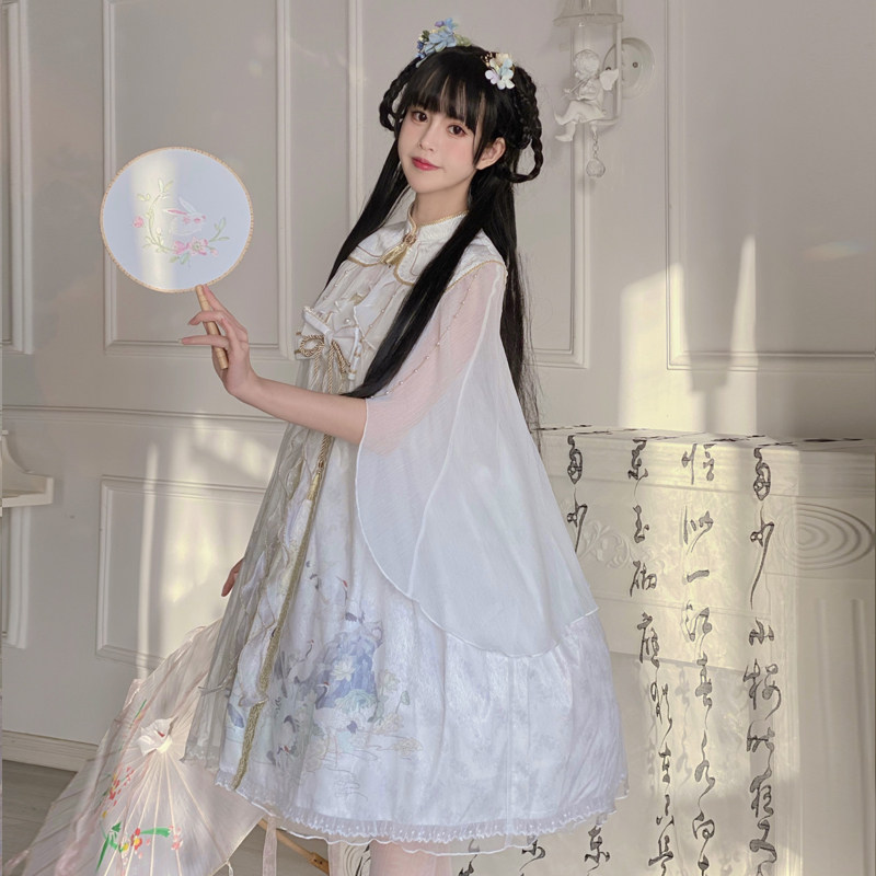 原创国牌甜美中华风lolita神明少女洛丽塔汉元素优雅仙精致连衣裙_虎窝淘