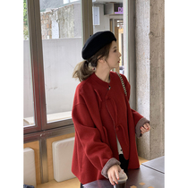 bingo xuan xuan home homemade 100% wool handmade double face woman winter new Chinese style cloak tray buttoned jacket