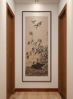 孤品名家手绘鸿雁大竖幅国画