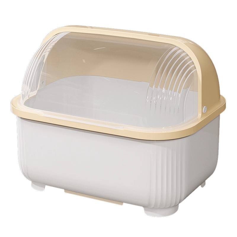 碗筷收纳盒放碗碟盘收纳架厨房家用多功能带盖防尘沥水置物架碗柜 - 图2