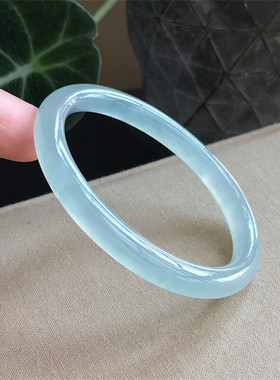 缅甸翡翠细条玉手镯女少女年轻款小巧翡翠圆条大码冰种玉镯子