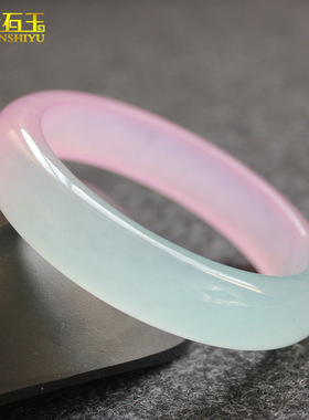 冰种半油半紫色石英岩玉镯紫罗兰玉石玉器手镯女饰品货源