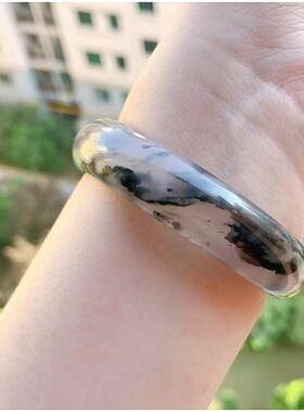 F金丝玉手镯新疆青花戈壁水墨丹青花天然玉镯玉石玉器镯子货