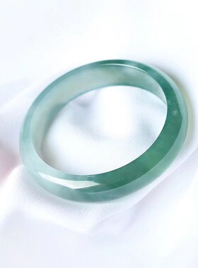 缅甸老坑蓝色油青飘花翡翠玉手镯女生手镯料冰种糯种半山半水吊坠