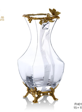 凤凰美居新品欧式现代轻奢极简风花瓶客厅餐厅桌面插花瓶可水养